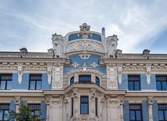 Fototapeta na wymiar Art Nouveau architecture Buildings in Riga - Riga, Latvia