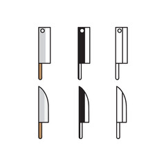 Set of icon knife kitchen design vector