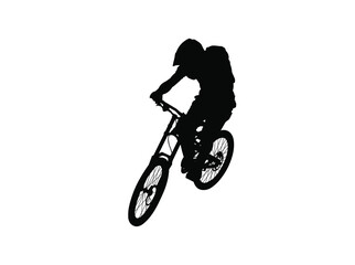 Obraz na płótnie Canvas silhouette of a person riding bicycle