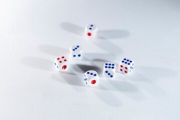 Game dice.Home games, board games.The dice are thrown.