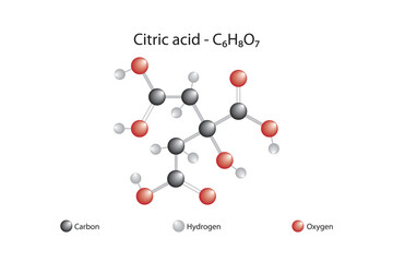 Molecular formula of citric acid. Citric acid, also known as lemon salt, is a colorless, crystalline organic compound from carboxylic acids.