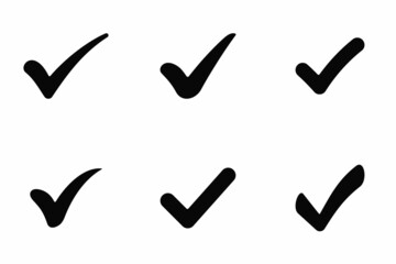 Check mark icon. Check mark set. Vector illustration.