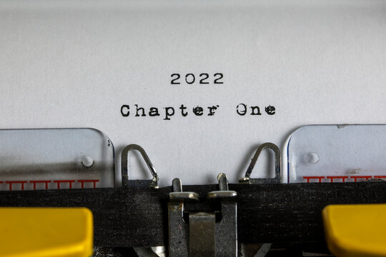 old typewriter with text 2022 chapter one	