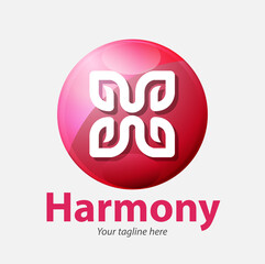 Vector abstract, modification letter H as a Harmony symbol or logo.