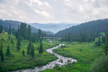 A stream in the taiga of the Ergaki natural park