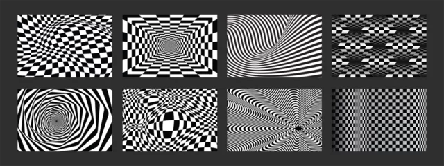 Abstract black and white checkered background collection. Set of checkered wave black white background for sport race championship and business finish success. © Turkan Jabbarli