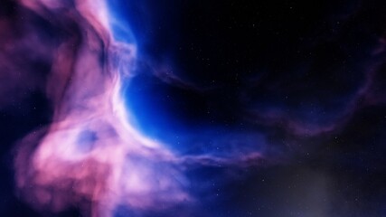 Nebula in space, science fiction wallpaper, stars and galaxy, 3d illustration