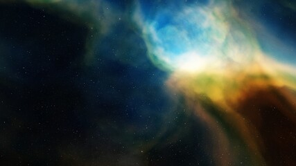 Obraz na płótnie Canvas Nebula in space, science fiction wallpaper, stars and galaxy, 3d illustration