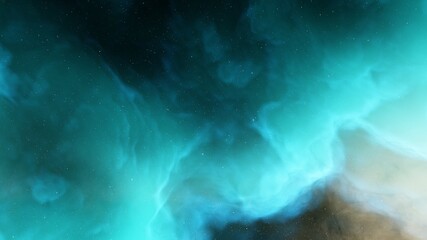Naklejka na ściany i meble Nebula in space, science fiction wallpaper, stars and galaxy, 3d illustration