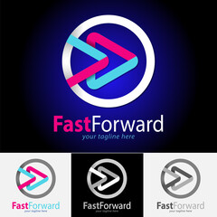 Vector abstract fast forward symbol or logo business.