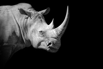 Rhinoceros wildlife baner , animal mammal Rhino , isolated	
