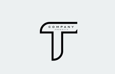 T alphabet letter logo icon with line. Design for business and company