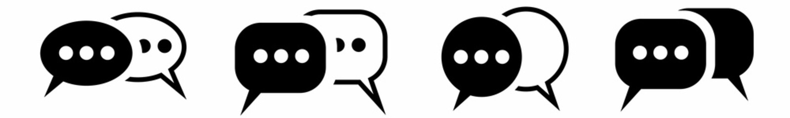 Chat icons set. Message speech bubble vector