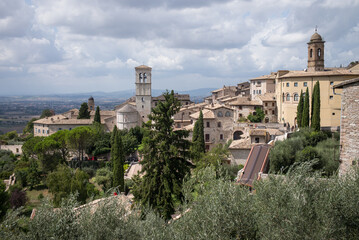 Fototapeta na wymiar Panoramic view of Assisi Italy