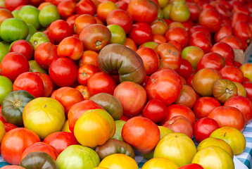 Heirloom tomatoes at a local farmer's market