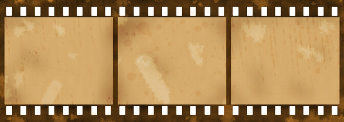 Film grunge old strip frame , isolated