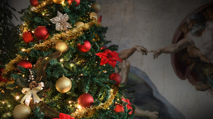 christmas tree and decorations