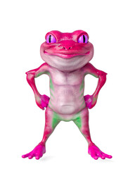 frog cartoon doing a power pose