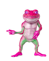 frog cartoon is showing the way