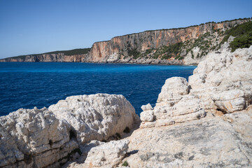Fototapeta na wymiar Rocky coastline close to Alaties Beach, Kefalonia, Ionian islands, Greece