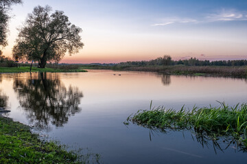 Obraz premium Polska, Goniądz, Sunset