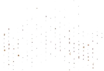 Light Yellow, Orange vector background with Digit symbols.