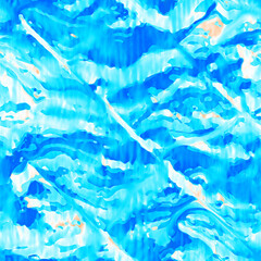 Wavy summer dip dye background. Ombre color blend for beach swimwear, trendy fashion print. Boho dripping wave digital watercolor effect. High resolution artistic seamless pattern material.