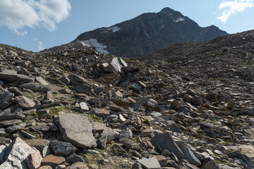 Vals, Switzerland, August 21, 2021 Peak of the Fanellhorn mountain