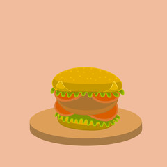 hamburger on a plate