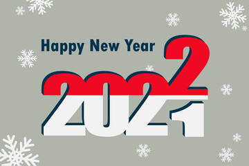 New year's card 2022. Pictured: an element of the flag of Monaco, a festive inscription and snowflakes. it can be used as a promotional poster, postcard, flyer, invitation or website.