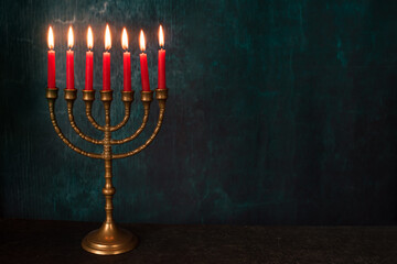 Hanukkah background with menorah