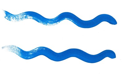 Blue paint brush strokes. It's made of watercolor on paper.
