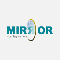 Vector abstract, modified mirror shape, as a symbol or logo.