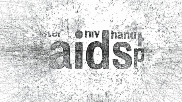 Aids text hand draw digital art illustration
