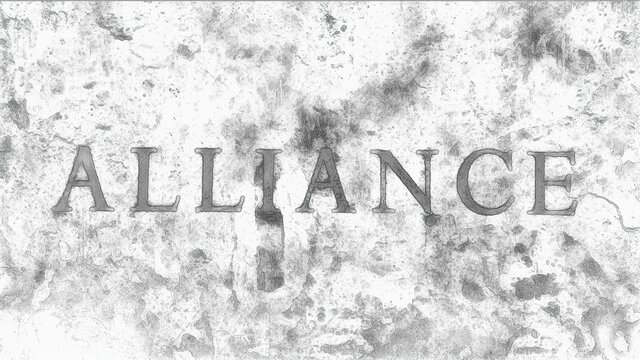 Alliance text hand draw digital art illustration