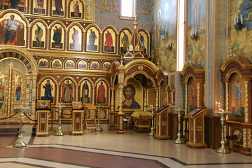 Obraz premium Interior of The Saint Alexander Nevsky Church in Kaliningrad, Russia.