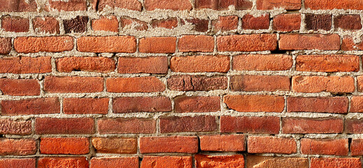 retro old historic red brick factory warehouse farm house home building alley structure facade horizontal architectural background