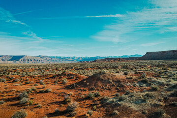 Fototapeta na wymiar Drone photos of the Utah desert near Zion National Park taken October 2021
