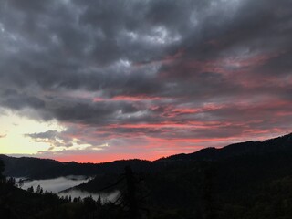 sunset over the mountains