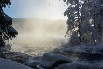 waterfall in winter