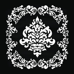 Oriental vector damask patterns for greeting cards and wedding invitations.