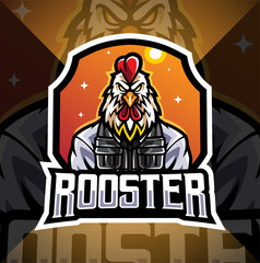 Rooster esport mascot logo design © Visink.art