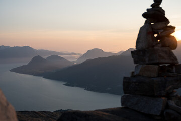 sunset in the mountains