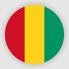 Guinea Flag Rounded Country Flag button Icon