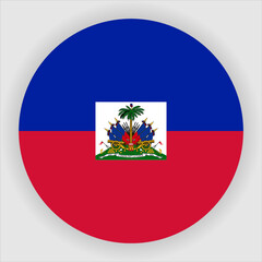 Obraz premium Haiti Flag Rounded Country Flag button Icon