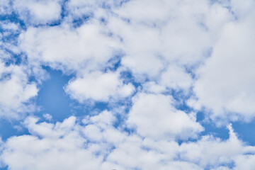 Beatiful blue sky with clouds on a sunny day