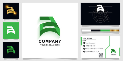 Letter aa or a monogram logo template with business card design