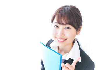 指をさすビジネスウーマン