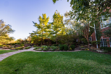 Sunny exterior view of the Dominion House