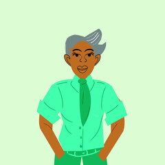 Well dressed lesbian woman wearing a tie